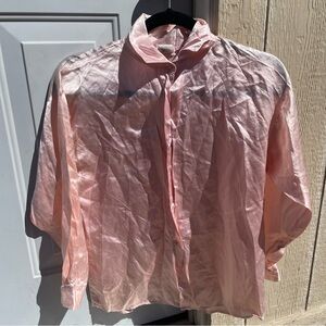 Sweet Ease Pink Satin Blouse